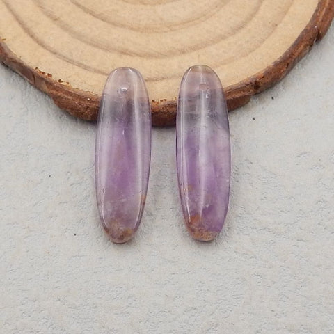 New Natural Stone Amethyst Earring Beads,Purple Stone Earrings, 30×8×4mm, 3.8g