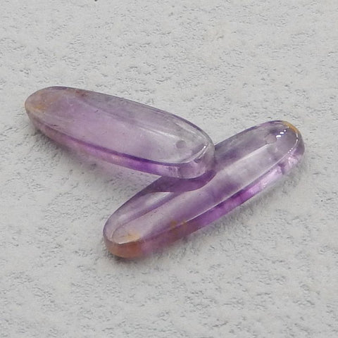 New Natural Stone Amethyst Earring Beads,Purple Stone Earrings, 30×8×4mm, 3.8g