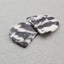 Natural White Zebra Jasper Earring Beads 30x35x3mm, 15.7g