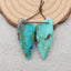 Natural Chrysocolla Earring Beads 37x14x4mm, 6.6g