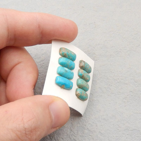 8 PCS Natural Turquoise Cabochons 12*6*3mm, 2.7g