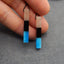 Intarsia of Sunstone, Obsidian and Apatite Earring Beads 35*5*5mm, 4.3g