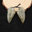 Natural Labradorite Carved wings Earring Beads 27x13x4mm, 4.2g