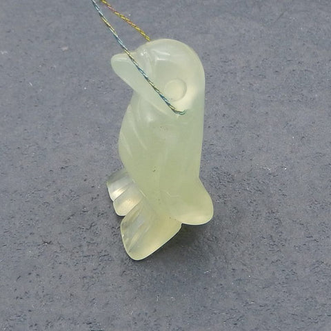 Natural Nephrite Jade Carved penguin Pendant Bead 23*27*11mm, 4g