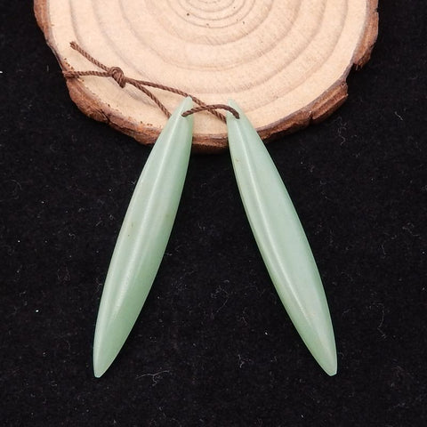 Natural Green Aventurine Earring Beads 54x7x4mm, 6.3g