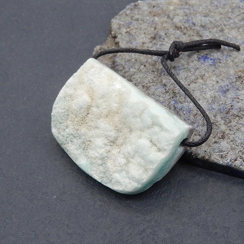 New Natural Druzy Hemimorphite Side Drilled Gemstone Pendant Bead, Gemstone For Jewelry Cabochon Making, Gem Jewelry Gift, 25x35x10mm, 18g