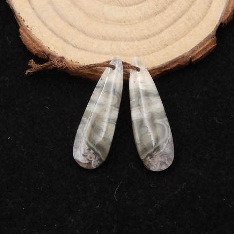 Natural Crazy Lace Agate Earring Beads 29x10x5mm, 4.3g