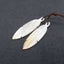 New! Carved Natural Stone Shell Leaf Shape Gemstone Earring Beads, Drilled Cabochons, Popular Earring Pair, 37x10x2mm, 2g