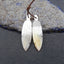 New! Carved Natural Stone Shell Leaf Shape Gemstone Earring Beads, Drilled Cabochons, Popular Earring Pair, 37x10x2mm, 2g