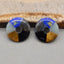 Intarsia of Tiger's Eye, Obsidian, Labradorite, Lapis lazuli and Amazonite Earring Beads 21*21*4mm, 6.4g