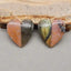 Intarsia of Pink Opal and Labradorite Earring Beads 25X21X5mm, 7.4g