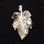 Natural Ocean Jasper Carved leaf Pendant with 925 Sterling Silver 46*30*8mm, 8.8g