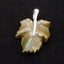 Natural Ocean Jasper Carved leaf Pendant with 925 Sterling Silver 38*27*9mm, 7.3g