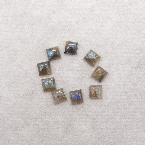 9 PCS Natural Labradorite Gemstone Cabochons,6x3mm,2g