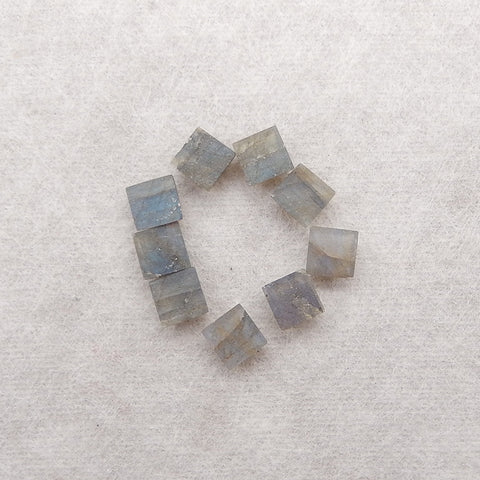 9 PCS Natural Labradorite Gemstone Cabochons,6x3mm,2g