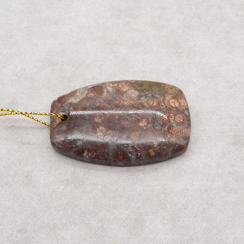 Natural Mushroom Jasper Gemstone Pendant Bead,45x30x7mm,17g