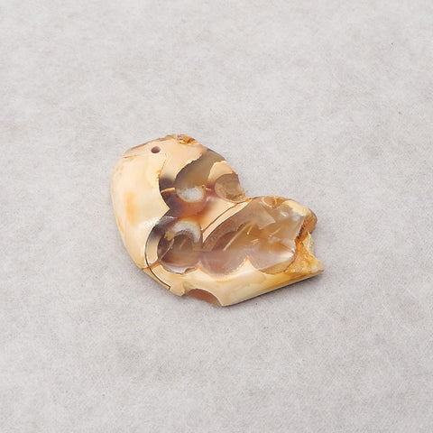 Natural Agate Pendant Bead,Semi Precious Gemstones For Jewelry Making,54x35x7mm,19g