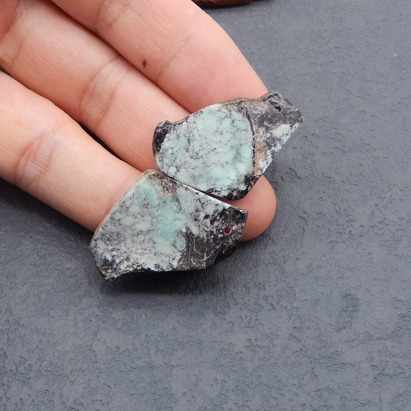 Blue Lace Agate Boucles d'oreilles Stone Pair, pierre pour la fabrication de boucles d'oreilles, 19x11x3.5mm, 2.5g