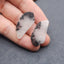 Natural Black Rutilated Quartz Earring Beads 36*17*3mm, 7.4g