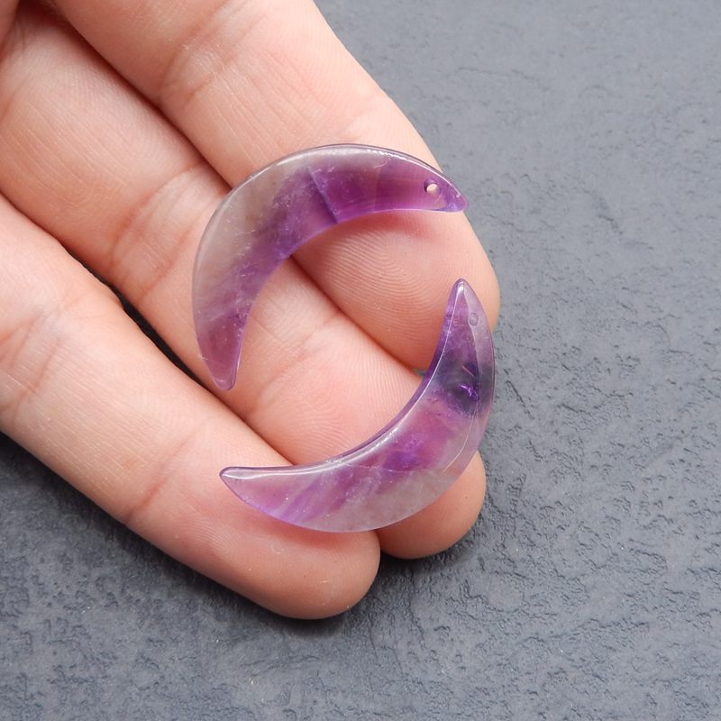 Natural Amethyst Earring Beads 33x10x4mm, 5.0g