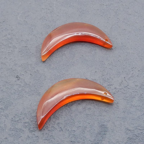 Natural Red Agate Earring Beads 35x17x4mm, 5.8g