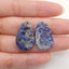 New 1 Pair Natural Lapis Lazuli Teardrop Gemstone Earring Beads (Rough Surface), Jewelry DIY Making, Drilled Gemstone Pair,24x15x4mm, 4.2g