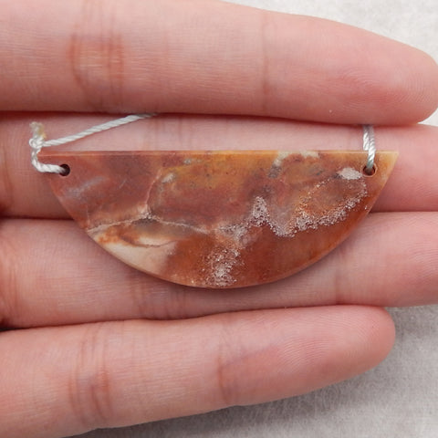 Natural Agate Double Hole Pendant Bead,52x20x4mm,9g