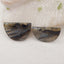 New 1 Pair Natural Flash Labradorite Double Hole Gemstone Earrings, Gem Jewelry Gift, Customized Gemstone Earring Pair, 22×30×3mm, 9.5g