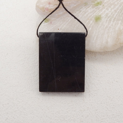 Natural Obsidian, Howlite And Picasso Jasper Rectangle Intarsia Gemstone Pendant Bead, Side Drilled Gemstone Pendant,Handmade Pendant Gift, 40x31x5mm, 17.8g