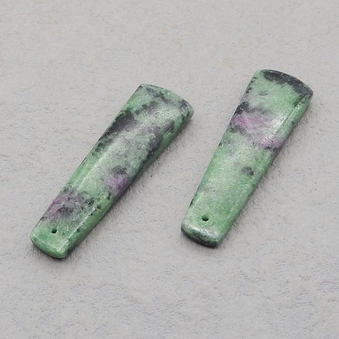 Natural Ruby And Zoisite Earring Beads 43x13x5mm, 11.9g