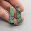 Natural Ruby And Zoisite Earring Beads 43x13x5mm, 11.9g