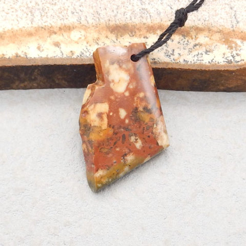 Natural Ocean Jasper Pendant Bead 28*17*4mm, 3.5g