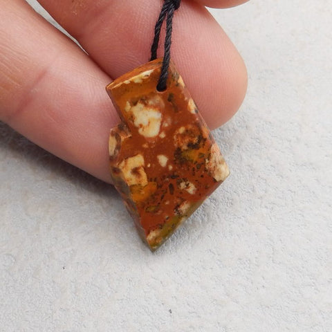 Natural Ocean Jasper Pendant Bead 28*17*4mm, 3.5g