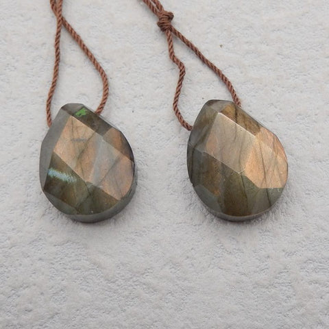 Natural Labradorite Earring Beads 20*16*10mm, 9.6g