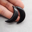 Natural Obsidian Carved moon Earring Beads 40*22*6mm, 9.4g