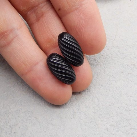 Natural Obsidian Earring Beads 18*10*10mm, 4g