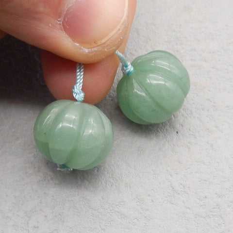 Natural Green Aventurine Earring Beads 16*16*2mm, 8.8g