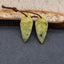 Natural Serpentine Carved leaf Earring Beads 24*13*3mm, 3.2g