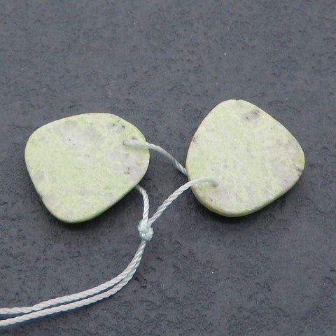 Natural Serpentine Earring Beads 15x21x4mm, 4.0g