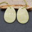 Paire de boucles d'oreilles ovales Serpentine Simple Carvings Stone, pierre pour la fabrication de boucles d'oreilles, 35x25x2mm, 7.9g