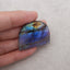 Natural Labradorite Double Hole Gemstone Pendant, Gem Jewelry Gift,29×34×3mm, 7.3g