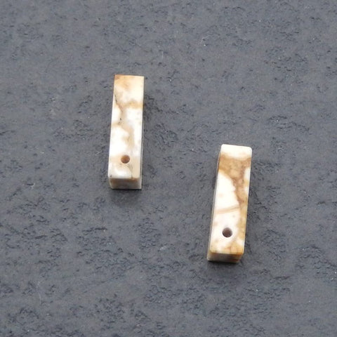 Natural Howlite Earring Beads 14x4x4mm, 1.7g