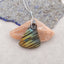 Natural Flash Labradorite And Sun Stone Gemstone Pendant, 56x38x8mm, 21g