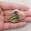 Natural Flash Labradorite And Sun Stone Gemstone Pendant, 56x38x8mm, 21g