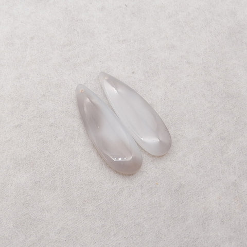 Natural Agate  Earring Beads, Jewelry DIY Making, White Stone Earrings, 37×13×4mm, 6g