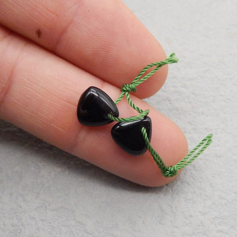 Natural Obsidian Earring Beads 9*8*4mm, 1.0g