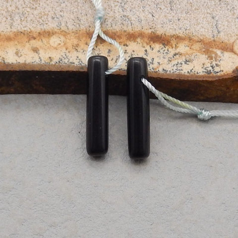 Natural Obsidian Earring Beads 20*4*4mm, 1.6g