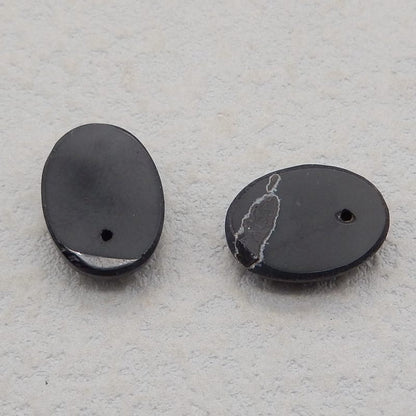 Natural Obsidian Earring Beads 18X13X4mm, 3.2g