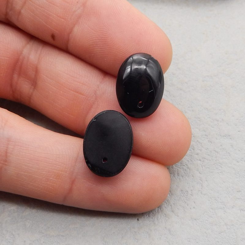 Natural Obsidian Earring Beads 18X13X4mm, 3.2g