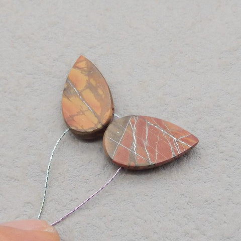 Natural Red Creek Jasper Earring Beads 20*11*5mm, 3.2g